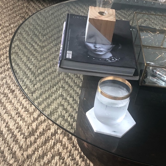 ELSA CHELA Other - Large Carrara Marble & Cork Hexagon Coasters